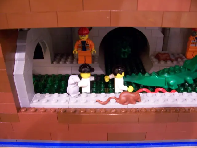 In this image there are few toys of human and few animals.